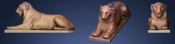 3D model Laying Lion (STL)